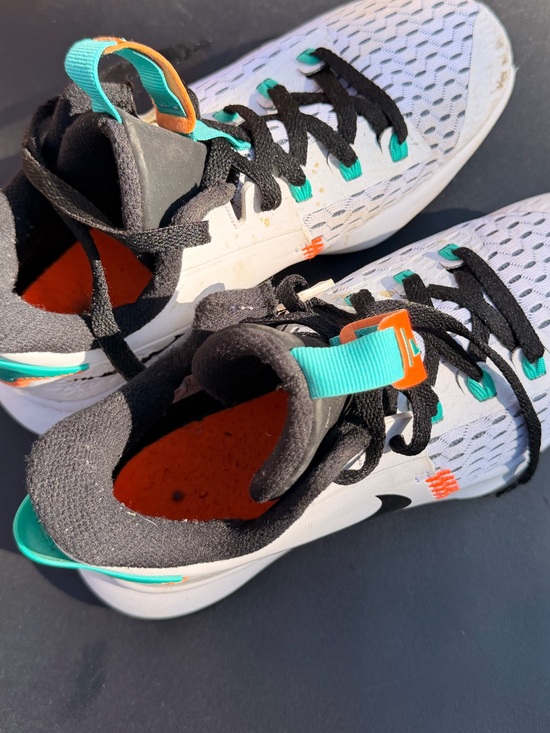 Nike Shoes - Nike Kids White Teal and Orange Athletic Sneakers